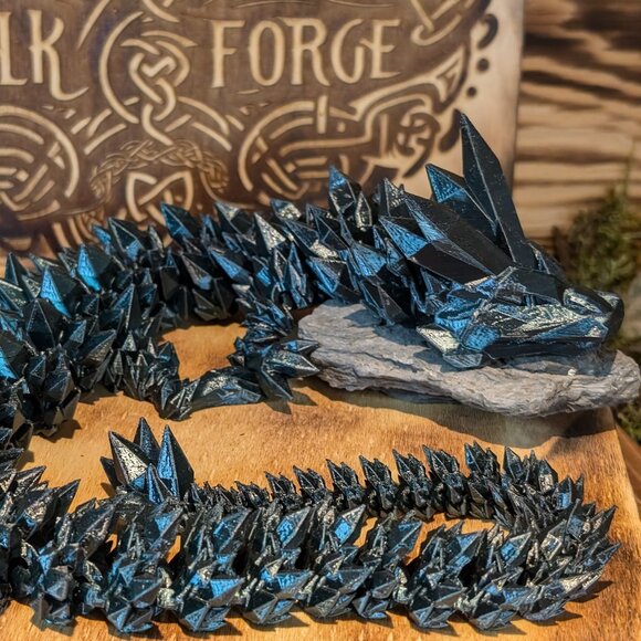 Crystal Dragon Flexible Articulated Fidget Toy 3D Printed - Picture 10 of 13